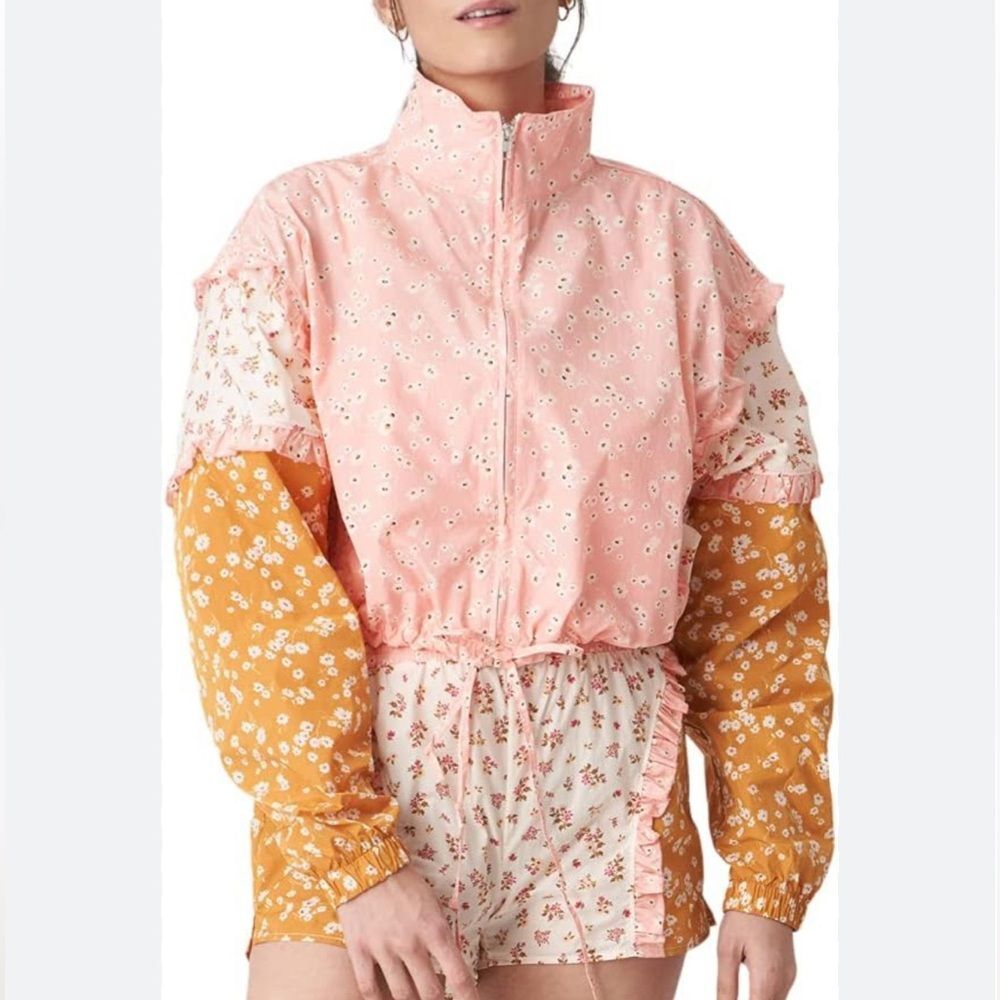 Sincerely Jules Bandier Wilder Jacket Windbreaker Women’s Large Cottage Floral - Picture 2 of 12